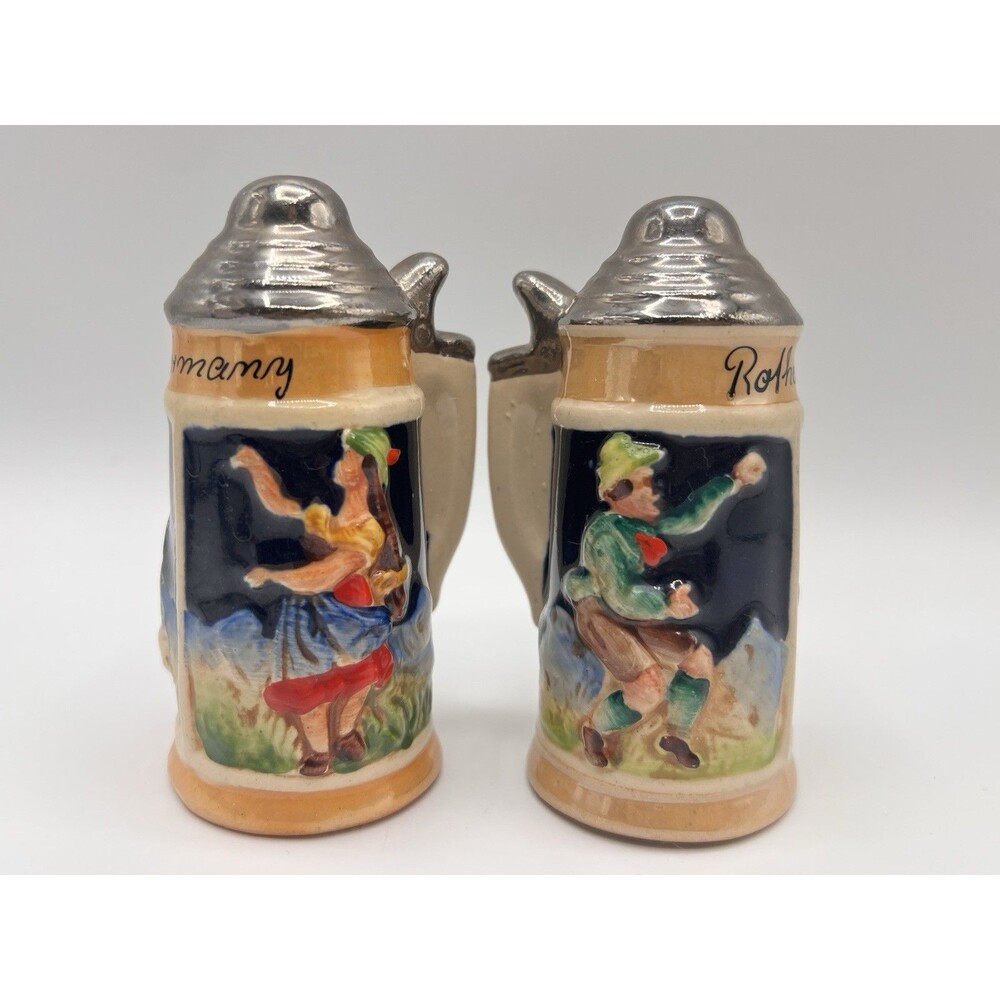 Vintage Germny Stains Salt & Pepper Village Treasure House (Set of 2)